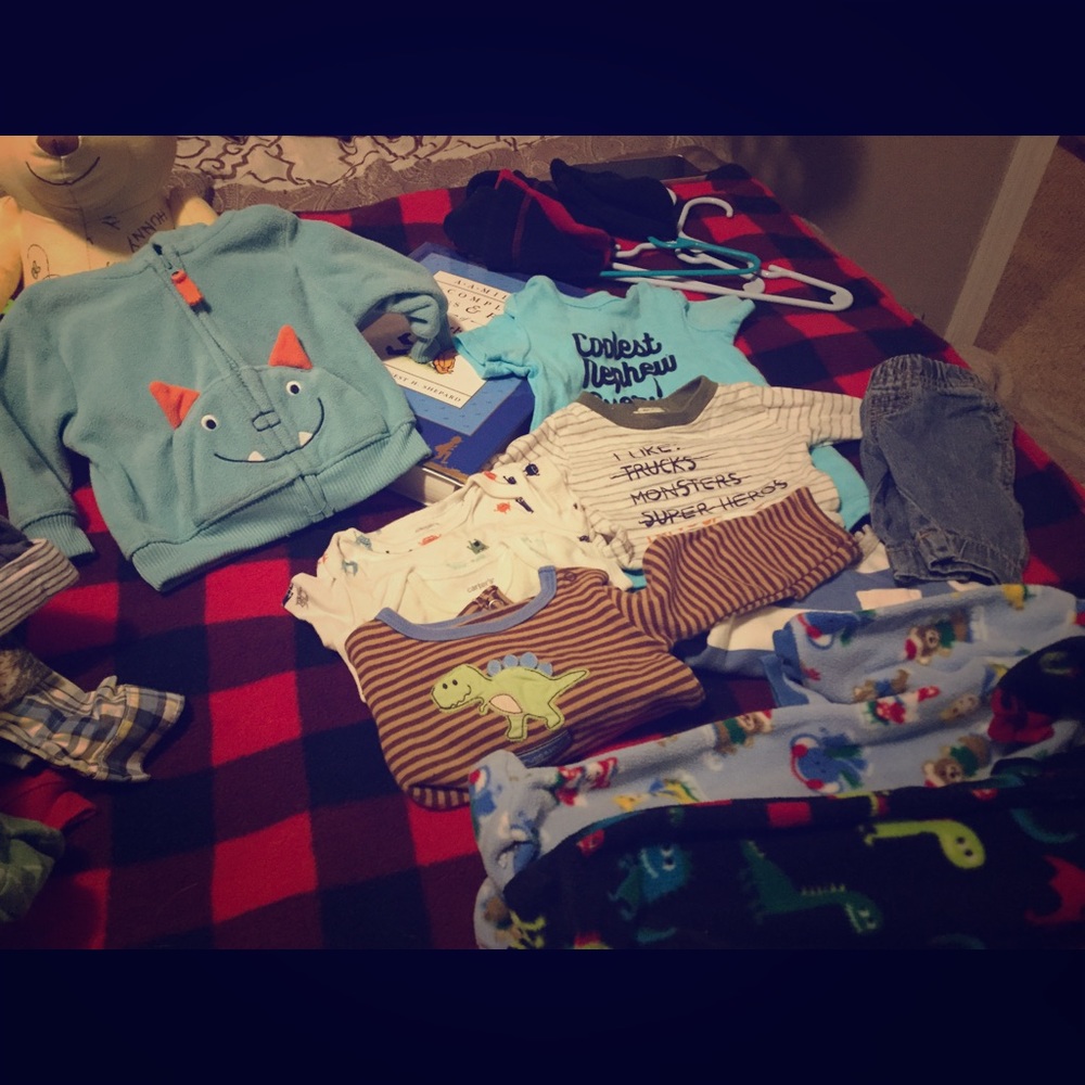 Lot of newborn baby boy clothes
